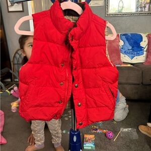 Baby Gap Reddish coral Quilted Vest with Check Lining
